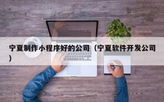 承德宁夏制作小程序好的公司（宁夏软件开发公司）